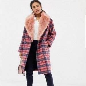 Asos Pretty Plaid Spring Coat